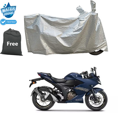 PAGORA Waterproof Two Wheeler Cover for Suzuki(Gixxer SF, Silver)
