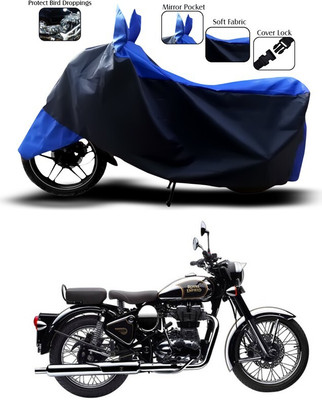 ANTHUB Waterproof Two Wheeler Cover for Royal Enfield(Classic Chrome, Blue)
