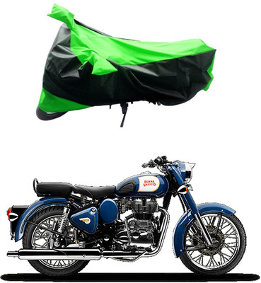 Mdstar Waterproof Two Wheeler Cover for Royal Enfield(Bullet 350, Green, Black)