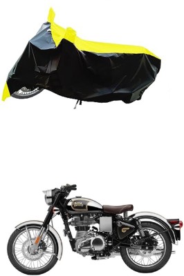 VESMEI Two Wheeler Cover for Royal Enfield(Classic Stealth Black, Yellow)