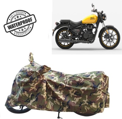 ROYAL AUTO MART Waterproof Two Wheeler Cover for Royal Enfield(Meteor 350, Green, Multicolor)