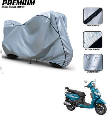 Love Me Two Wheeler Cover for Hero(Pleasure Plus, Silver, Black)