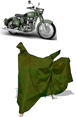 Amexride Two Wheeler Cover for Royal Enfield(Battle Green, Maroon)