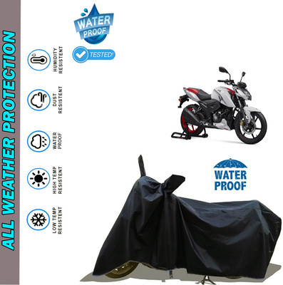 AutoGalaxy Waterproof Two Wheeler Cover for TVS(Apache RTR 160, Black)