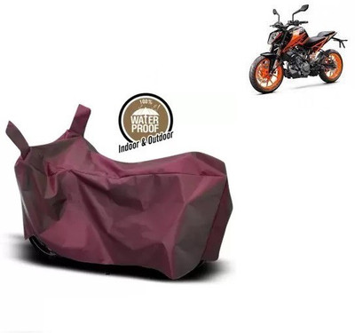 OliverX Waterproof Two Wheeler Cover for KTM(200 Duke BS6, Maroon)
