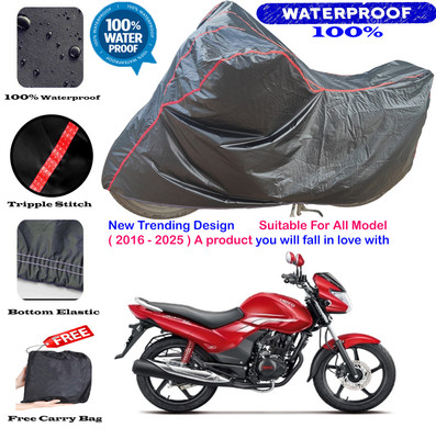 AutoGalaxy Waterproof Two Wheeler Cover for Hero(Achiever, Black, Red)