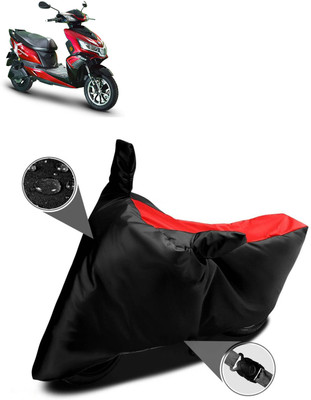 AutoGalaxy Waterproof Two Wheeler Cover for Okinawa(Red, Black)