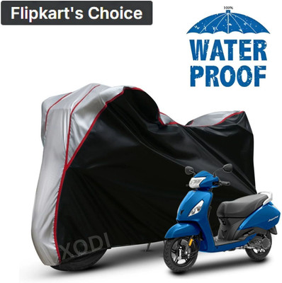 xodi Waterproof Two Wheeler Cover for TVS(Jupiter 125, Silver, Black)