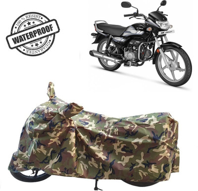 ROYAL AUTO MART Waterproof Two Wheeler Cover for Hero(HF Deluxe, Green, Multicolor)
