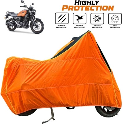 ZAQE Waterproof Two Wheeler Cover for Yamaha(FZ-X, Black, Orange)