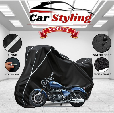 Car Styling Waterproof Two Wheeler Cover for Royal Enfield(Meteor, Black, White)