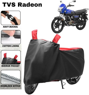 brandroofz Two Wheeler Cover for TVS(Radeon, Black, Red)