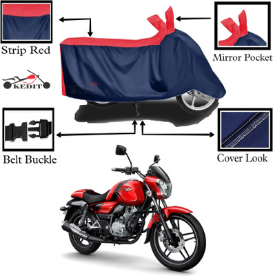 KEDIT Two Wheeler Cover for Bajaj(V12, Red, Blue)