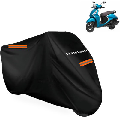Horseyaart Waterproof Two Wheeler Cover for Yamaha(Fascino 125 BS6, Black)