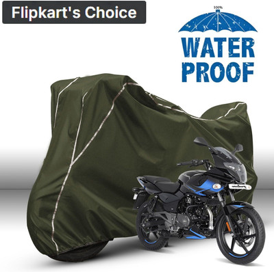 xodi Waterproof Two Wheeler Cover for Bajaj(Pulsar 220F, Green, White)