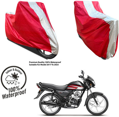AutoGalaxy Waterproof Two Wheeler Cover for Royal Enfield(Thunderbird 350, Silver, Red)
