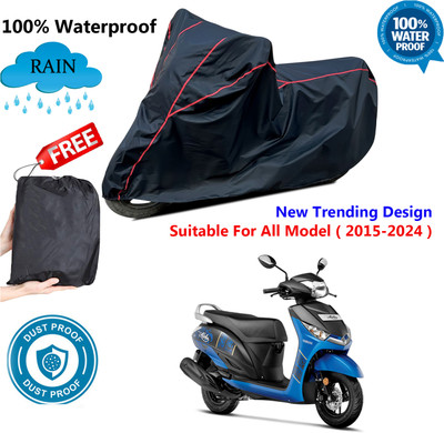 OliverX Waterproof Two Wheeler Cover for Yamaha(Alpha, Black, Red)