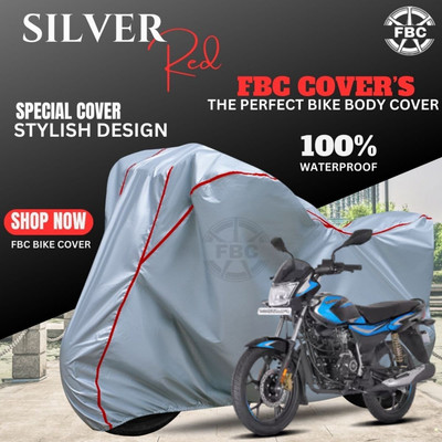 FBC Waterproof Two Wheeler Cover for Bajaj(Platina, Silver, Red)