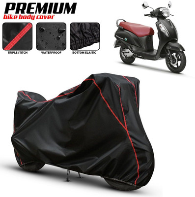 Car Life Waterproof Two Wheeler Cover for Suzuki(Access, Black, Red)