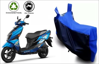 MMSSTAR Waterproof Two Wheeler Cover for Suzuki(Avenis 125, Black, Blue)