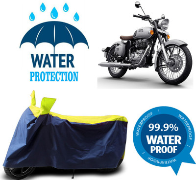 RTS COLLECTIONS Waterproof Two Wheeler Cover for Royal Enfield(Classic 500, Multicolor)