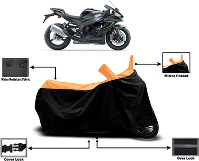 Amexride Two Wheeler Cover for Kawasaki(Ninja ZX-10R, Orange)