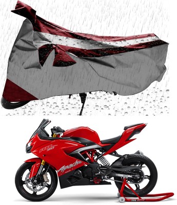 Genipap Two Wheeler Cover for TVS(Apache RR 310, Maroon, Silver)