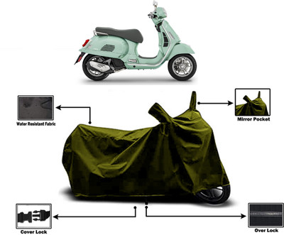 Amexride Two Wheeler Cover for Vespa(GTS 300 BS6, Green)