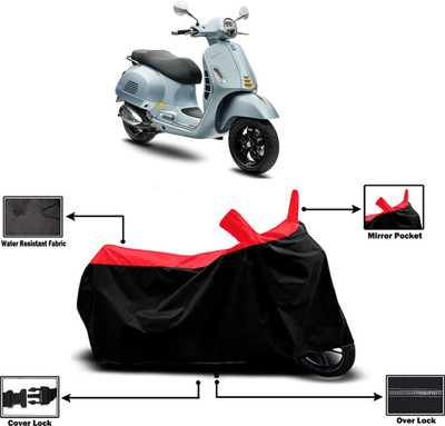 Amexride Two Wheeler Cover for Vespa(GTS Super 300, Red)