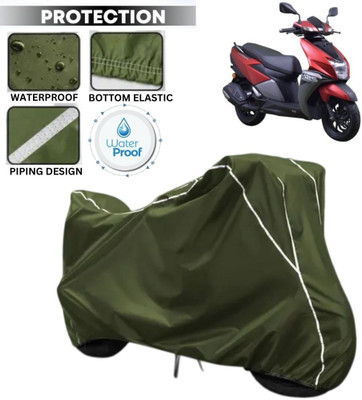 kerwa Waterproof Two Wheeler Cover for TVS(NTORQ, Green, White)