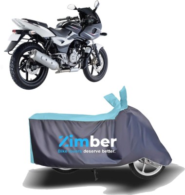 ZIMBER Two Wheeler Cover for Bajaj(Pulsar 220F, Blue, Grey)