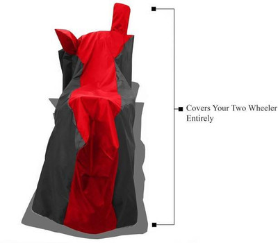RAAMKM Two Wheeler Cover for Hero(HF Dawn BS6, Red, Black)