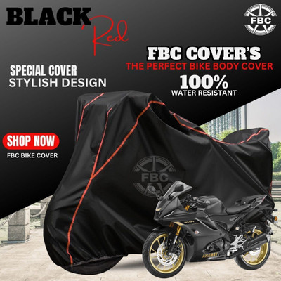 OliverX Waterproof Two Wheeler Cover for Yamaha(R15, Black, Red)