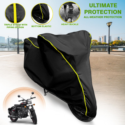 GARREGE Waterproof Two Wheeler Cover for Royal Enfield(Bullet 350 New BS6, Blue)
