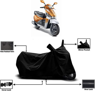 Amexride Two Wheeler Cover for Mahindra(Gusto 125 BS6, Black)