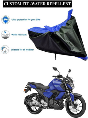 GOSHIV-car and bike accessories Waterproof Two Wheeler Cover for Yamaha(FZ-X, Blue, Black)