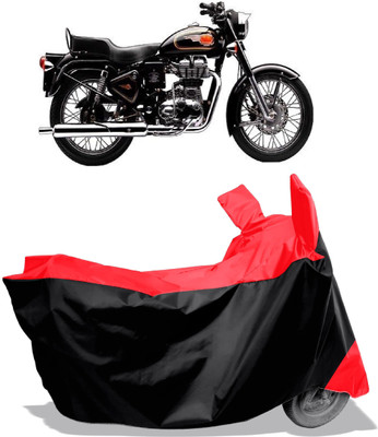 Amexride Two Wheeler Cover for Royal Enfield(Bullet 350 Twinspark, Black, Red)