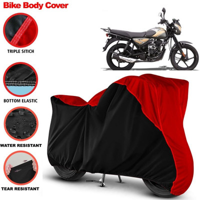 Grizzly Two Wheeler Cover for Bajaj(CT110, Black, Red)