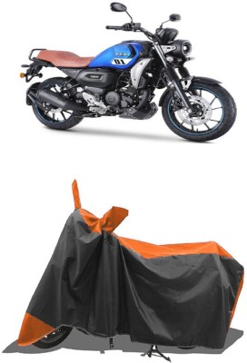 SUGASHRI Waterproof Two Wheeler Cover for Yamaha(FZ-X, Orange, Black)