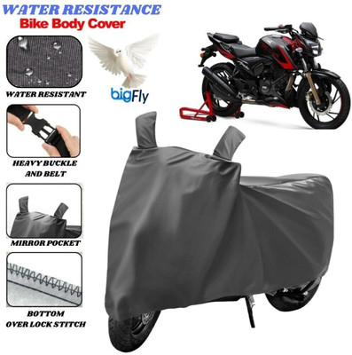 BigFly Two Wheeler Cover for TVS(Apache RTR 200 4V, Grey)