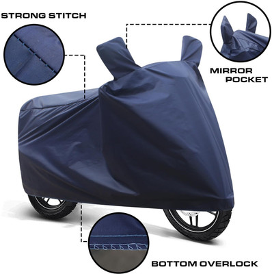 DeepShakshi AUTOMOTIVE Waterproof Two Wheeler Cover for Universal For Bike(MotoCorp HF Deluxe, Blue)