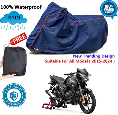 OliverX Waterproof Two Wheeler Cover for TVS(Apache 150, Blue, Red)