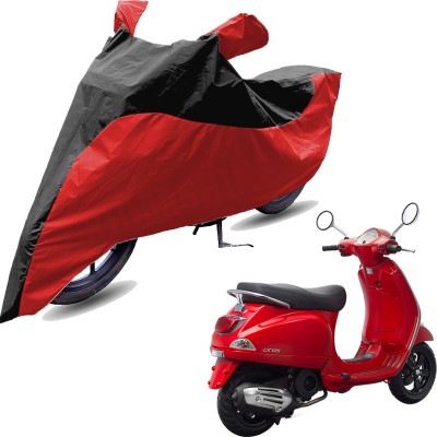 RiderShine Two Wheeler Cover for Piaggio(Vespa LX 125, Red, Black)