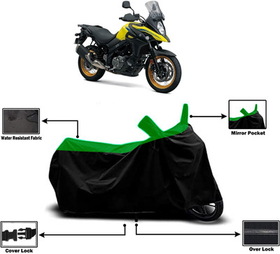 Amexride Two Wheeler Cover for Suzuki(V Strom 650, Green)