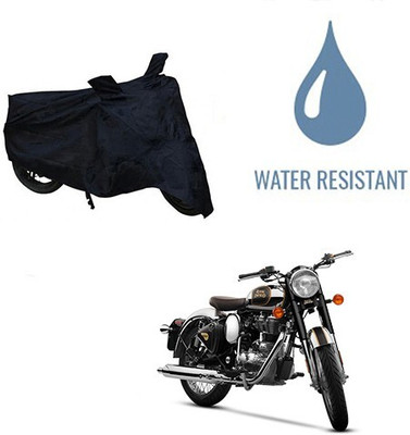 DeepShakshi AUTOMOTIVE Waterproof Two Wheeler Cover for Royal Enfield(Classic Chrome, Black)