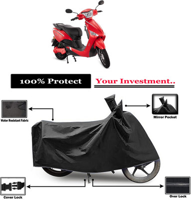 Amexride Two Wheeler Cover for Hero Electric(Electric Optima, Black)