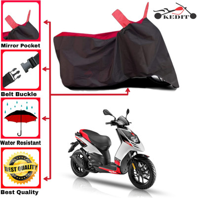 KEDIT Two Wheeler Cover for Aprilia(SR 150, Red, Black)