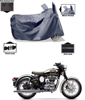 CODOKI Waterproof Two Wheeler Cover for Royal Enfield(Classic Chrome, Grey)
