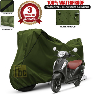 FBC Waterproof Two Wheeler Cover for Suzuki(Access 125, Green)