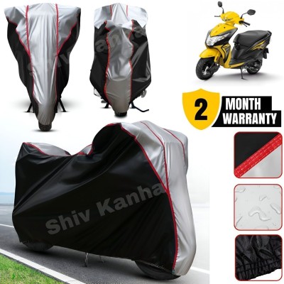 Shiv Kanha Waterproof Two Wheeler Cover for Honda(Dio, Black, Silver)